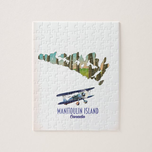 Puzzle Carte de l'île Manitoulin Canada (Vertical)