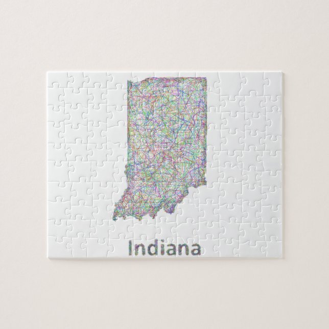 Puzzle Carte de l'Indiana (Horizontal)