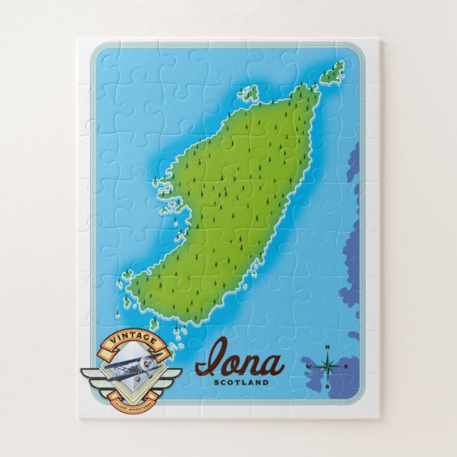 Puzzle Carte de l'Iona Écosse (Vertical)