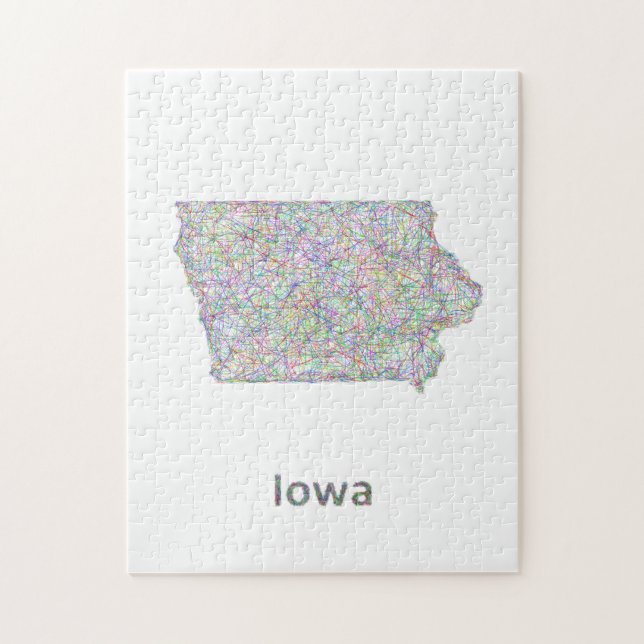 Puzzle Carte de l'Iowa (Vertical)