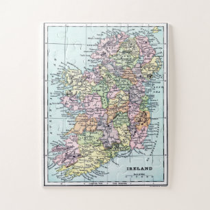 Puzzle Carte de l'Irlande vintage