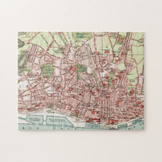 Puzzle Carte de Lisbonne Portugal 11x14