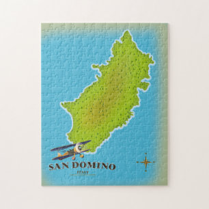 Puzzle Carte de l'Italie Elba poster voyage