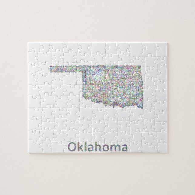 Puzzle Carte de l'Oklahoma (Horizontal)