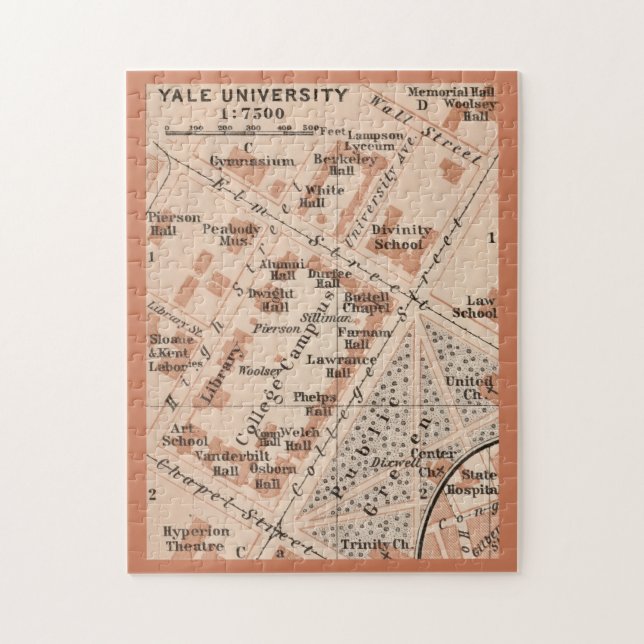 Puzzle Carte de l'Université Yale 11x14  (Vertical)