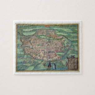 Puzzle Carte de Metz, de "Civitates Orbis Terrarum" par