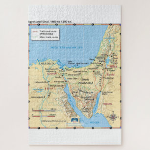 Puzzle Carte de Moses Exodus Egypte et Sinaï 1400 à 1200