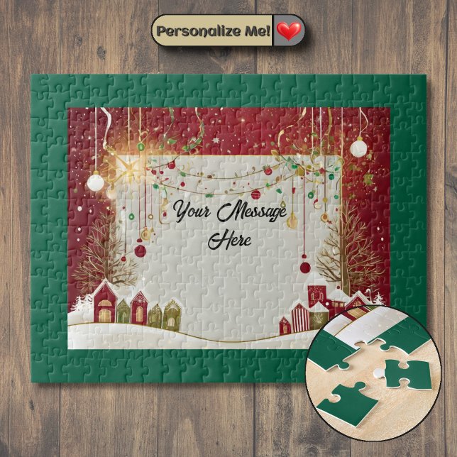 Puzzle Carte de Noël personnalisable (Customizable Christmas Card Jigsaw Puzzle)