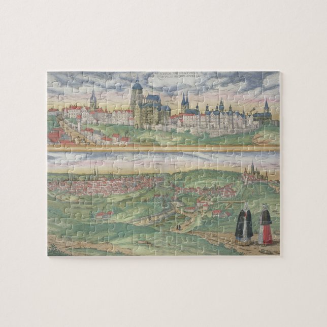 Puzzle Carte de Prague, de "Civitates Orbis Terrarum" par (Horizontal)