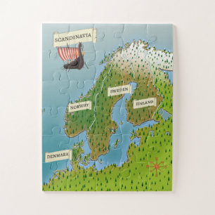 Puzzle Carte De Scandinavie
