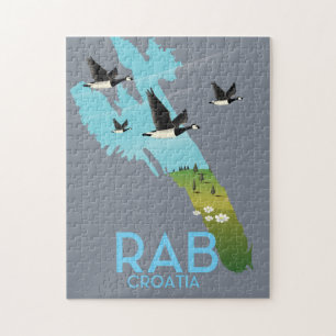 Puzzle Carte de style vintage Rab Coratia