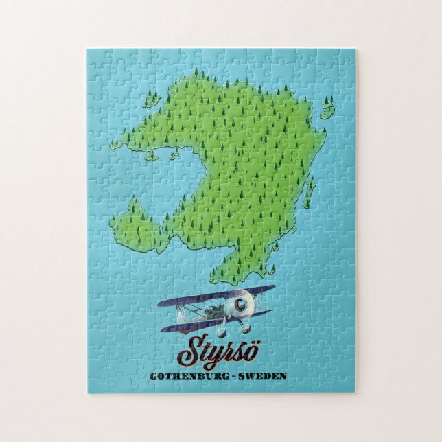 Puzzle Carte de Styrsö Göteborg Suède (Vertical)