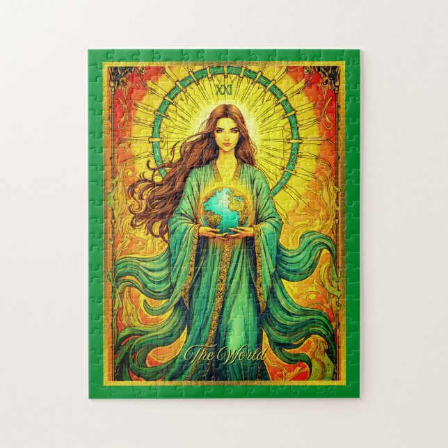 Puzzle Carte de tarot Art Nouveau Le Monde (Vertical)
