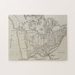 Puzzle Carte de terre entre Auckland et rivière de