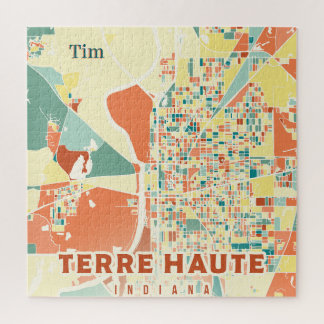 PUZZLE : Carte de Terre Haute Indiana Jigsaw Color