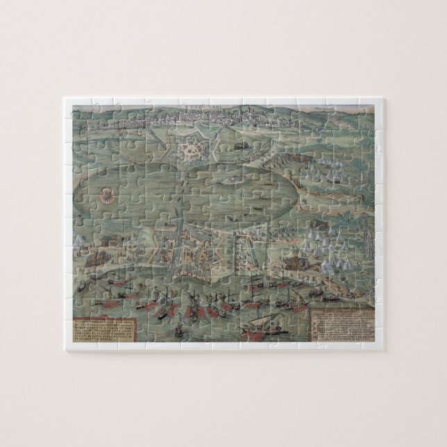 Puzzle Carte de Tunis, de "Civitates Orbis Terrarum" par (Horizontal)