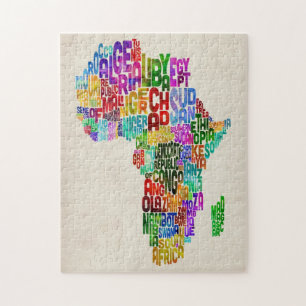 Puzzle Carte de typographie de l'Afrique