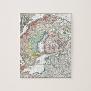 Puzzle Carte de Vieux Monde de l'Europe du Nord