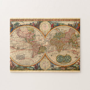 Puzzle Carte de Vieux Monde par Nicolaas Visscher