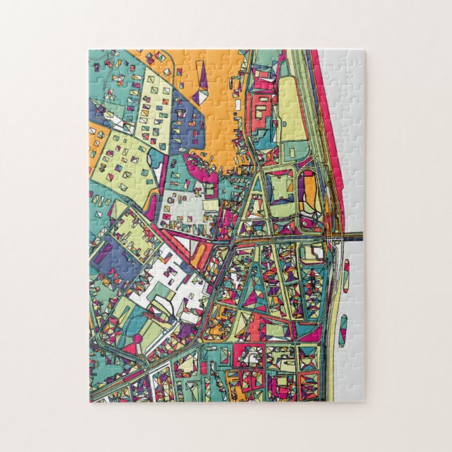 Puzzle Carte de ville de Budapest, Hongrie | (Vertical)