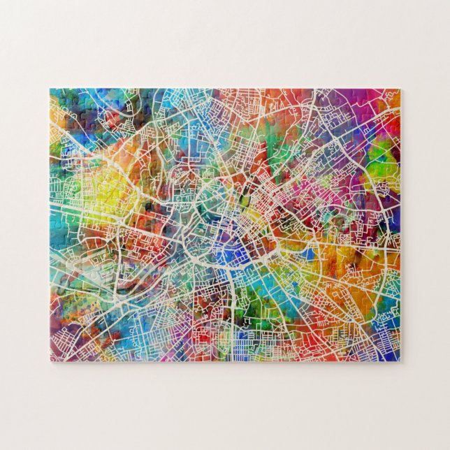 Puzzle Carte de ville de rue de Manchester Angleterre (Horizontal)