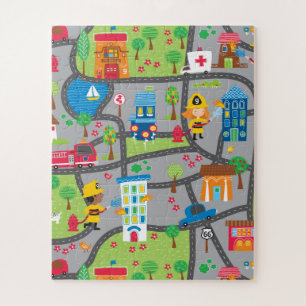Puzzle Carte de ville pour les enfants amusants