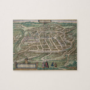 Puzzle Carte de Vilnius, Lithuanie, de 'Civitates Orbis T