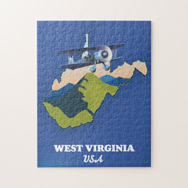 Puzzle Carte de Virginie-Occidentale États-Unis (Vertical)