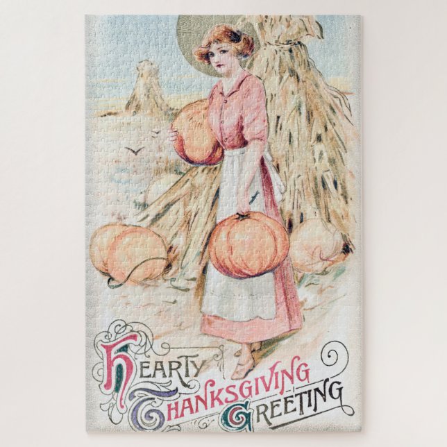 Puzzle Carte de voeux vintage de Thanksgiving (Vertical)