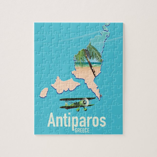 Puzzle Carte de voyage d'Antiparos Grèce (Vertical)