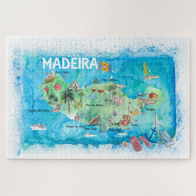 Puzzle Carte de voyage de Madère (Horizontal)
