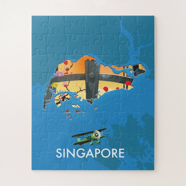 Puzzle Carte de voyage de Singapour (Vertical)