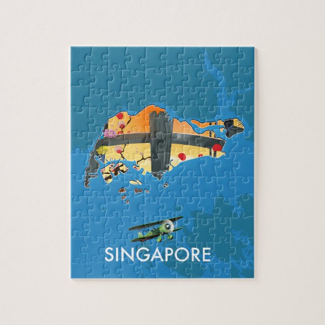 Puzzle Carte de voyage de Singapour (Vertical)