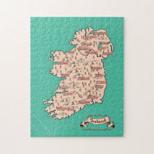 Puzzle Carte de voyage illustrée d'Irlande