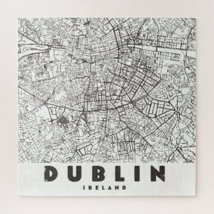 Puzzle Carte de voyage vintage de Dublin Irlande