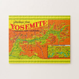 Puzzle Carte de Yosemite National Park 11x14