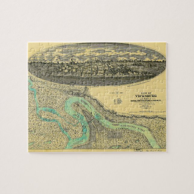 Puzzle Carte d'ère de guerre civile de Vicksburg (Horizontal)