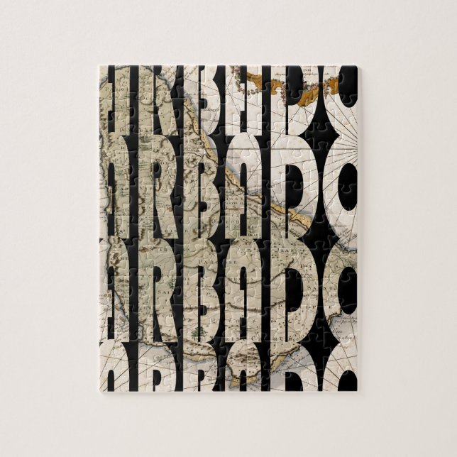 Puzzle Carte des Barbade 1758 (Vertical)