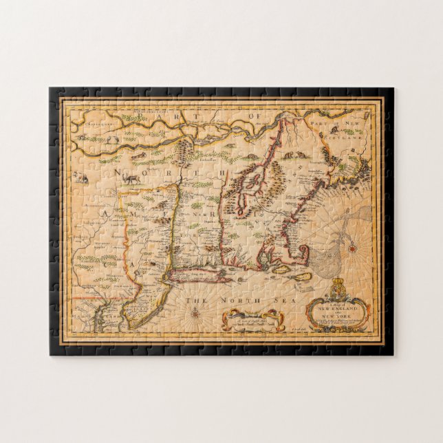 Puzzle Carte des colonies amérindiennes des années 1600 N (Horizontal)