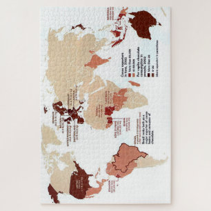 Puzzle Carte des exportations mondiales de cacao Chocolat