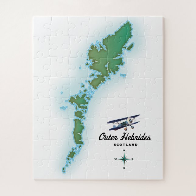 Puzzle Carte des Hébrides extérieures Écosse (Vertical)