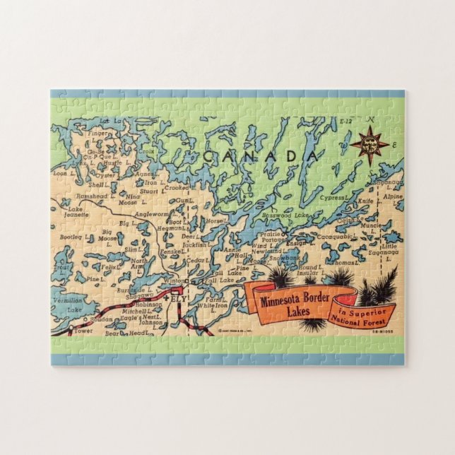 Puzzle Carte des lacs du Minnesota Mug (Horizontal)