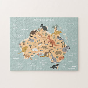 Puzzle Carte des marsupiaux australiens pour enfants