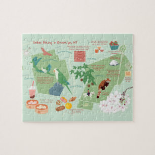 Puzzle Carte des Randonnées urbaines de Brooklyn New York