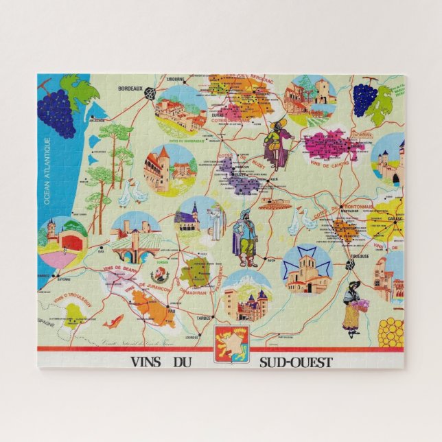 Puzzle Carte des vins de France 16x20 (Horizontal)