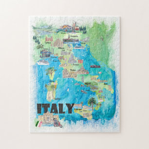 Puzzle Carte des voyages en Italie