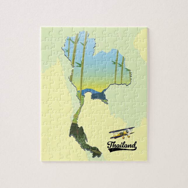 Puzzle Carte des voyages en Thaïlande (Vertical)