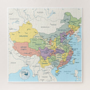 Puzzle Carte détaillée de la Chine