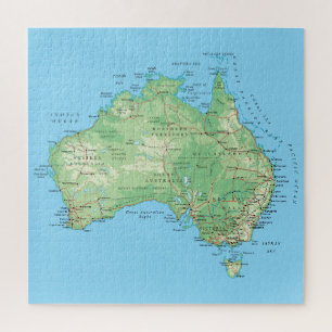 Puzzle Carte détaillée de l'Australie