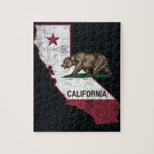 Puzzle Carte d'état de la Californie - ours de Cali